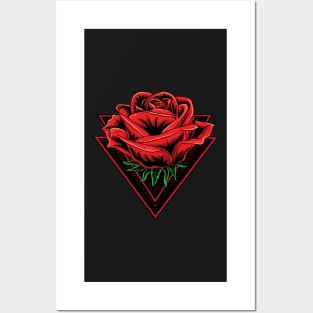 Retro Red Rose Posters and Art